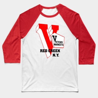 Victory Market Former Red Creek NY Grocery Store Logo Baseball T-Shirt